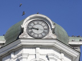 Brockville city hall clock tower closeup