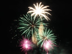 Fireworks at the start of WinterPlay on Saturday, February 20, 2021. Vincent McDermott/Fort McMurray Today/Postmedia Network