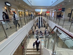 Shoppers at Peter Pond Mall in downtown Fort McMurray on February 15, 2021. Vincent McDermott/Fort McMurray Today/Postmedia Network