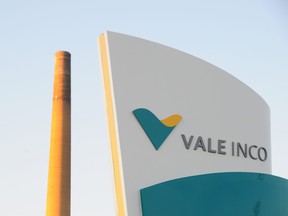 A sign marks the entrance at the Vale Copper Cliff smelter complex in Greater Sudbury.