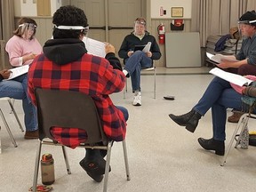 A Theatre Club holds a rehearsal for the upcoming radio production of Halfway There, set to start on Sunday, March 28th at 8 p.m. on 99.3 County FM. SUBMITTED PHOTO