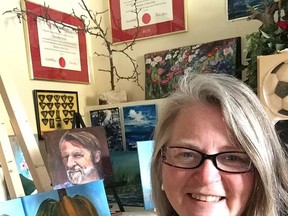 Local artist Rachel Harbour has been a fixture at the Belleville Public Library for several years, known for her Tuesday art workshops. Her Garden Sanctuary Show is in Gallery 2 at the John M. Parrott Gallery and online until March 25. SUBMITTED PHOTO
