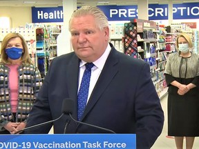 Ontario Premier Ford announced residents aged 75 and over can begin registering to get their vaccine through the Ontario vaccine portal by logging on to COVID19.ontariohealth.ca website to register or phone 1-888-999 6488. PREMIER'S OFFICE