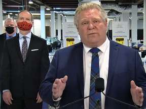 Premier Doug Ford said Tuesday in a briefing from Thorncliffe in East Toronto the Ontario 2021 budget tomorrow will include a $3.7 million initiative to transport seniors and persons with disabilities to vaccination clinics. YOUTUBE