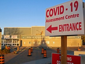 Already in use as a COVID-19 assessment centre, Trenton's Duncan McDonald Memorial Community Gardens, shown in October, is to include a vaccination clinic starting March 29.