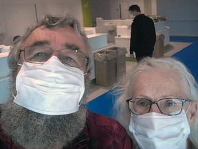 Greg and Rose Yerex of Port Dover took a photo while quarantined in a hospital in Nagoya, Japan, amid the coronavirus breakout in February, 2020.