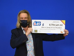 John Wdowczyk and Catherine March of Brantford won the $8,730,601 LOTTO 6/49 jackpot from the Jan. 9 draw.