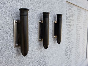 Bronze troches have been stolen from the Brant War Memorial.