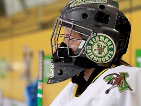 Goaltender Jessie McPherson of Chatham is having a stellar rookie season at the University of Vermont. Nich Hall/Vermont Catamounts Photo