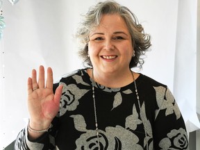 Zonta Club of Chatham-Kent president Corrinne Kennedy holds up her hand in recognition of International Women's Day, which is March 8. The campaign this year asked women to raise their hand high to show they have joined in on creating an inclusive world. The club has also recently launched a live video discussion series which will feature women from the community and will be hosted by Kennedy. Photo taken March 5, 2021.