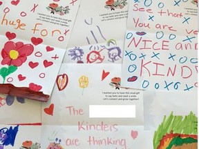 Twenty-five spring greetings were created by kindergartners from Perth County to be mailed to older adults serving and being served in the Lonely No More Program. Handout