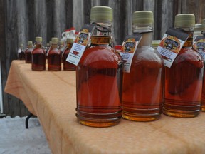 Maple syrup products offered by the Ontario Maple Syrup Producers Association on Friday March 5, 2021 in Chesterville, Ont. Francis Racine/Cornwall Standard-Freeholder/Postmedia Network