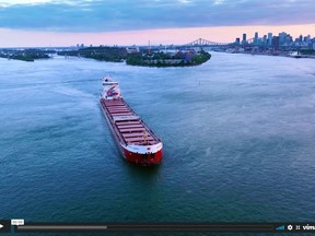 An image capture of the Saint Lawrence seaway in a video by the Saint Lawrence Seaway Management Corporation. Handout/Cornwall Standard-Freeholder/Postmedia Network

Handout Not For Resale