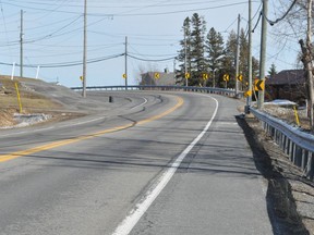 SDG council agreed to have the county's transportation services assist in conducting a traffic study in the area commonly known as dead man's curve on County Road 2 in South Glengarry. Photo taken on Tuesday March 16, 2021 in Cornwall, Ont. Francis Racine/Cornwall Standard-Freeholder/Postmedia Network