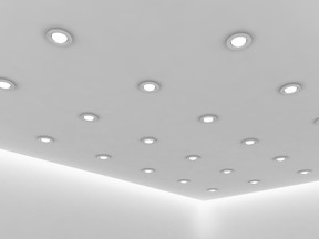 Abstract architecture white room interior - office ceiling of empty white room with white wall, white floor, white ceiling with small round ceiling lamps and hidden ceiling lights, 3d illustration

Not Released