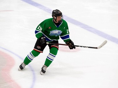 Hawkesbury Hawks David Goyette, seen during a developmental scrimmage game against the Cornwall Colts on Friday February 26, 2021 in Cornwall, Ont. Hawkesbury won 5-4 in OT. Robert Lefebvre/Special to the Cornwall Standard-Freeholder/Postmedia Network