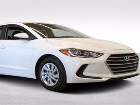Grey Bruce OPP are looking for a car similar to this Hyundai Elantra that fled the scene after striking a cyclist Wednesday night north of Wiarton. Police said the car will have damage to the front-right passenger side. Supplied photo.