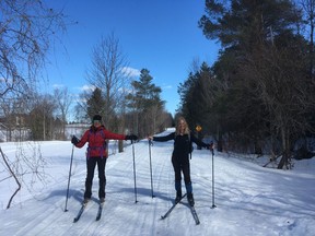 Hiking friends Rosemary Zehr and Louise Langlais recently cross-country skied the Guelph to Goderich (G2G) Rail Trail twice. Louise and Rosemary plan to return to the trail soon, but on bikes next time. SUBMITTED