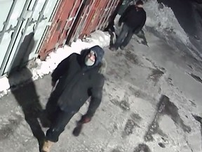 Suspects wanted by Kingston Police for breaking into a number of sea containers located on private property in Kingston on Feb. 1.