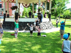 Yoga in the park, as seen here in 2019, is one of many possible ways of relieving stress brought on by the pandemic. If practiced safely following all Health Unit guidelines it can help contribute to better mental health.  Lorraine Payette/For Postmedia Network