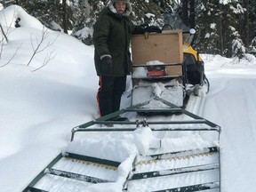 Trail grooming equipment such as this takes hours to use, and the Kirkland Lake Cross Country Ski Runners are dismayed that some snowmobilers have undermined their work.