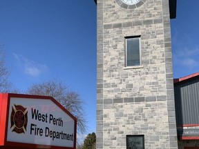 The siren from the former fire hall has been installed in the hose tower at the new West Perth fire station. The public will have their say before it's made operational. ANDY BADER/MITCHELL ADVOCATE