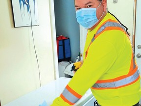 Photo by LESLIE KNIBBS/FOR THE STANDARD
Dan Townsend has been doing janitorial work for over 30 years.