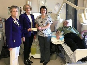 This file photo shows the 2019 donation by the Star City Royal Purple Elks for the Tisdale Dialysis Unit. In 2021, the group did a different fundraiser and no presentation happened because of the pandemic.