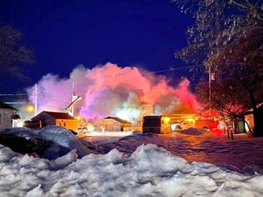 Queen's Bar & Grill in Star City, SK, was destroyed by fire on Mar. 12. Photo courtesy GoFundMe.