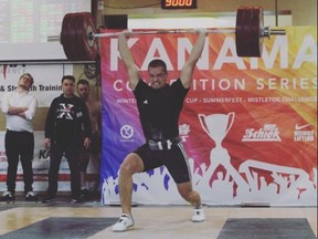 Noah Santavy of Sarnia, Ont., is a 2021 Ontario Weightlifting Association senior champion. (Contributed Photo)