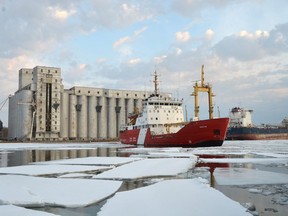 Canadian Coast Guard Ship Griffon spent several days last week breaking ice in the North Channel.