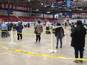 The Pembroke Memorial Centre is the site of public clinics to vaccinate individuals against COVID-19. The first clinic was held March 12 with approximately 600 people receiving their first dose of vaccine.