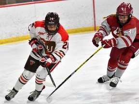 Stratford's Aly McLeod scored her first collegiate goal on the weekend, which sent St. Lawrence University to the ECAC championship, where it lost to Colgate.