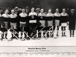 Stratford's 1923 Ontario Hockey Association's Intermediate champions. (Stratford-Perth Archives)