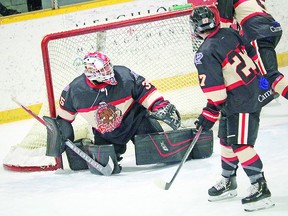 Sault Ste. Marie product Gavin Disano has been a standout between the pipes as a rookie goalie for the Blind River Beavers. NOJHL.com photo