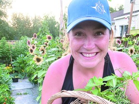 Lindsey Palumbo shows off what her organic seeds can do.