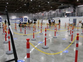 The COVID-19 immunization clinic at the Point Edward Memorial Arena.
Paul Morden/The Observer