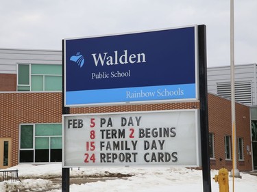 Walden Public School in Lively, Ont. on Monday March 8, 2021. John Lappa/Sudbury Star/Postmedia Network