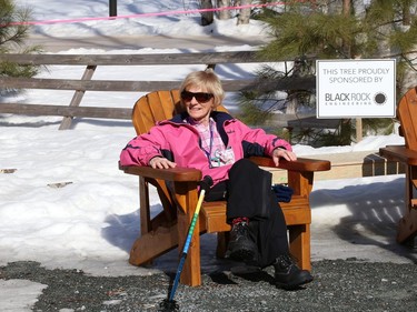 Pat Tallevi relaxes in the sunshine after completing a four kilometre walk at Kivi Park in Sudbury, Ont. on Tuesday March 9, 2021. Environment Canada said Greater Sudbury can expect a 40 per cent chance of showers late in the morning and early afternoon on Wednesday, with a high of 7 C. John Lappa/Sudbury Star/Postmedia Network