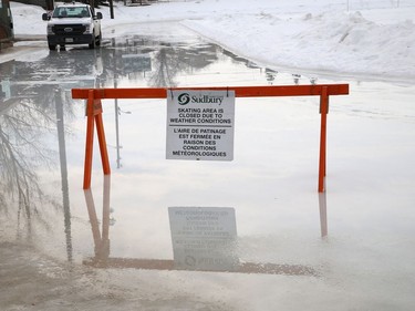 A release issued by the City of Greater Sudbury said the Queen's Athletic Field skating oval, the Ramsey Lake skating path and municipal outdoor rinks are now closed for the season in Greater Sudbury, Ont. John Lappa/Sudbury Star/Postmedia Network