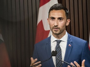Ontario Education Minister Stephen Lecce is shown in a Canadian Press photograph from October 2020. Pressed by MPP Jamie West on whether the province will "step in to save Laurentian from drastic cuts," Lecce said his party is "going to continue to be there for Laurentian."