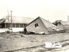 A photo from November 1913 shows the destruction of a dance hall at Lake Huron Park, a result of the Great Storm of 1913. Local museum officials and historians will be talking about man-made and natural calamities in Lambton County's past on April 15 at 7 p.m. as part of Lambton Heritage Museum's virtual Heritage Hour.Handout/Sarnia This Week
