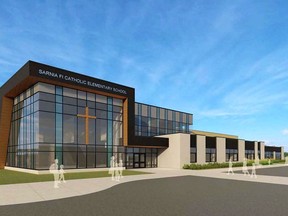 Plans for the new Gregory A. Hogan Catholic School, which is expected to be built by the summer of 2023 on The Rapids Parkway, were presented to the St. Clair District Catholic School Board during their March 30 meeting by Cornerstone Architecture.Handout/Sarnia This Week