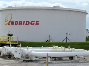A tank farm at the Enbridge pipelines terminal in Sarnia is shown in this file photo. Enbridge Line 5, a pipeline Michigan's governor wants to shut down, crosses the state carrying oil and natural gas liquids between Superior, Wisconsin and Sarnia.
