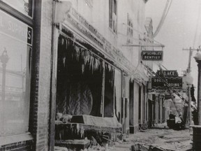 Downtown Timmins was rocked with explosions from the dramatic fire that burned the Bucovetsky's Department Store in 1938. 

Supplied/Timmins Museum