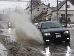 There is a lot of water on roads around the province. (file photo)