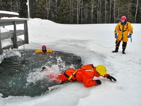 Officers with the James Bay Detachment of the Ontario Provincial Police recently participated in a five-day motorized snow vehicle course, which included training in proper snowmobile manoeuvring techniques, cold water immersion self-rescue and outdoor survival skills. With warming temperatures, the OPP issued a caution to snowmobilers about thinning ice conditions.

Supplied