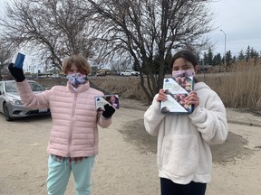 Questa Jackson and Courtnee Jodouin, Pathfinders with the North Bay Girl Guides, sold mint cookies in the parking lot at Northgate Shopping Centre Saturday, raising money for things like arts and craft supplies and camping trips.

Jennifer Hamilton-McCharles, The Nugget