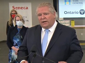 Premier Doug Ford is in self-isolation after a staff member contracted COVID-19, his office confirmed.
