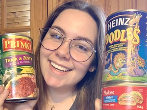 Sault College student Autumn Adams is helping collect food to assist Harvest Algoma. SUPPLIED